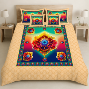 Vibrant Floral Digital Bedsheet Set BY_AR