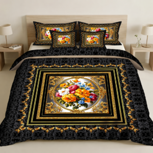 Black Floral Bedsheet Set BY_AR