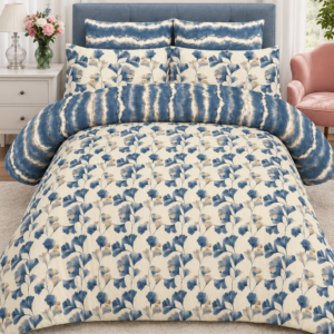 Sapphire Blue Floral Bedsheet by AR