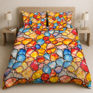 Colorful Pebble Mosaic Bedsheet Set by AR