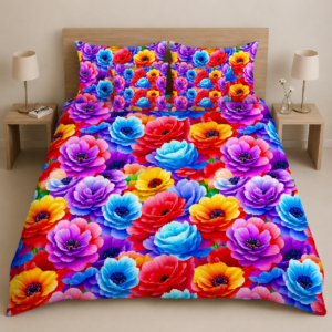 Vibrant Floral Bloom Bedsheet Set by AR