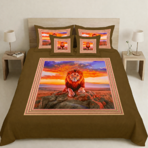 BEDIOR 5PCS Lion Print King Bedsheet Set BY AR