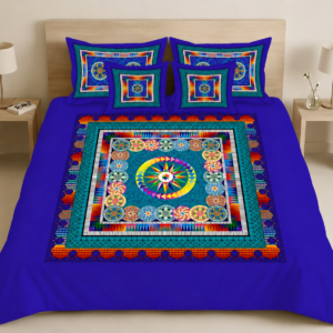 Royal Blue Mandala Digital Bedsheet Set BY AR