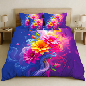BEDIOR Digital Floral King Bedsheet Set – 5 Pcs BY AR